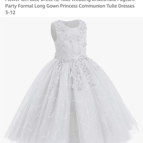 White Flower Girl or First Communion Dress - Picture 2 of 7